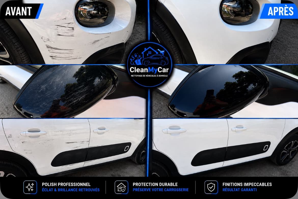 Avant / après : polish et correction de carrosserie sur véhicule de prestige par CleanMyCar